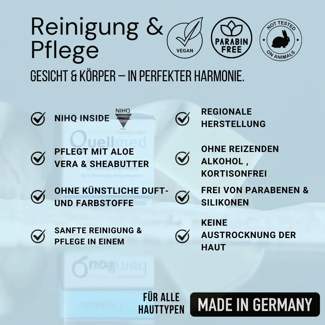 Quellmed Reinigung & Pflege – Sanfte und effektive 2-in-1 Pflege für Gesicht und Körper Quellmed Shop